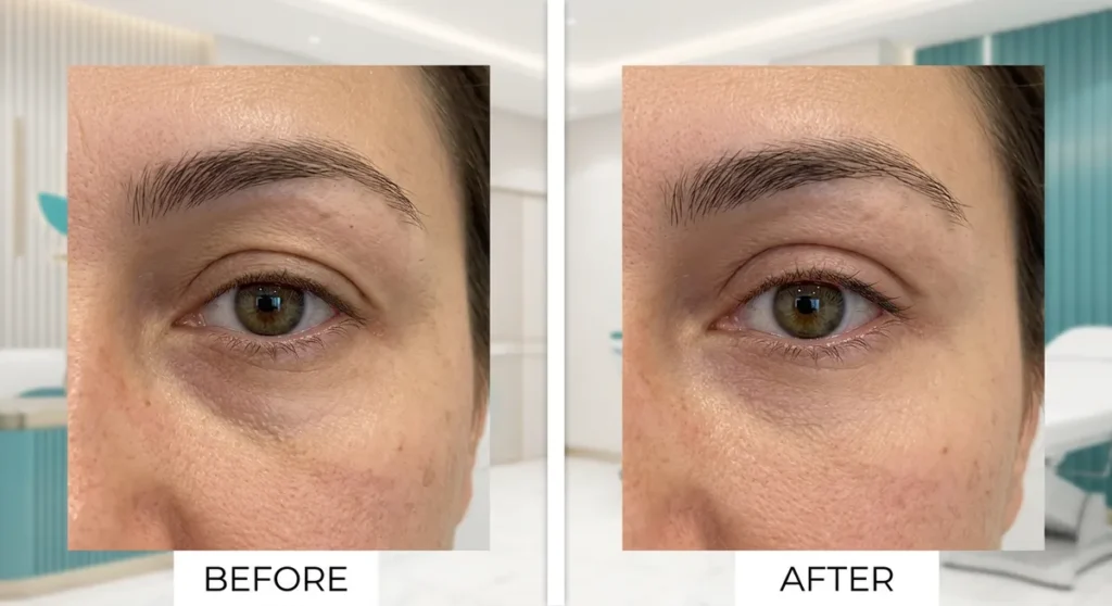 Surgeon performing canthoplasty cat eye procedure